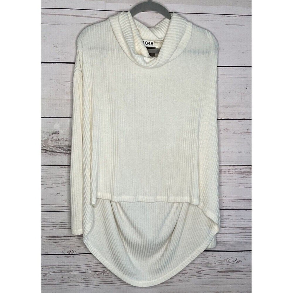Anthropologie Saturday Sunday Ivory Hem‎ Ribbed Soft Sweater Women L Indonesia